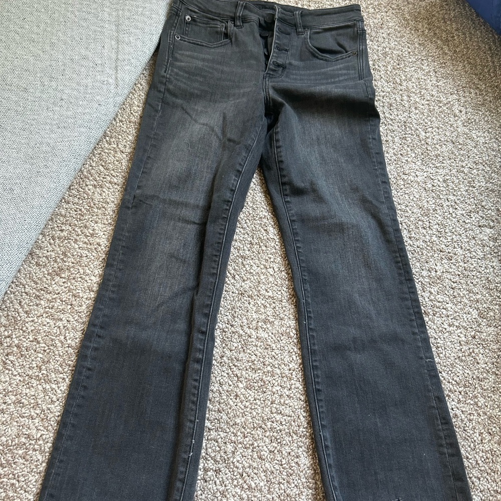 American Eagle Black Distressed Flare Leg Jean
